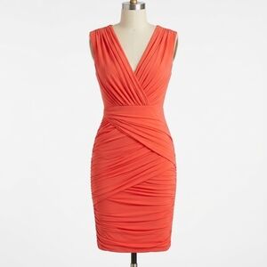 💫 NWT BCBGMaxAzira | Lou Poppy Editorial Rouched Cocktail Event Dress – Size XS